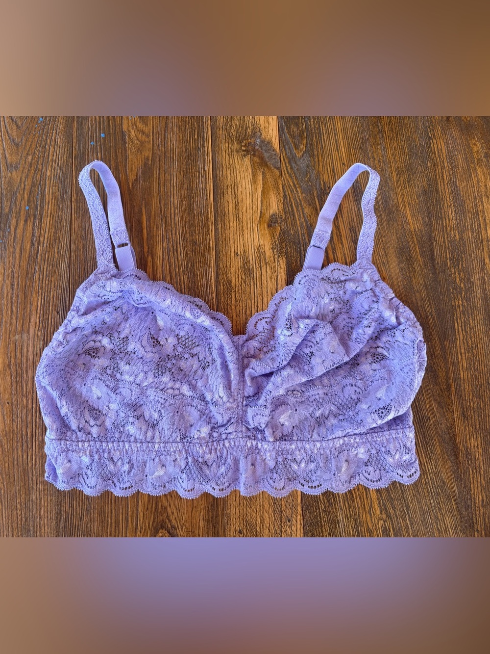 Cosabella Lace Longline Bralette Purple Lavender Made in Italy Size Tag Missing
